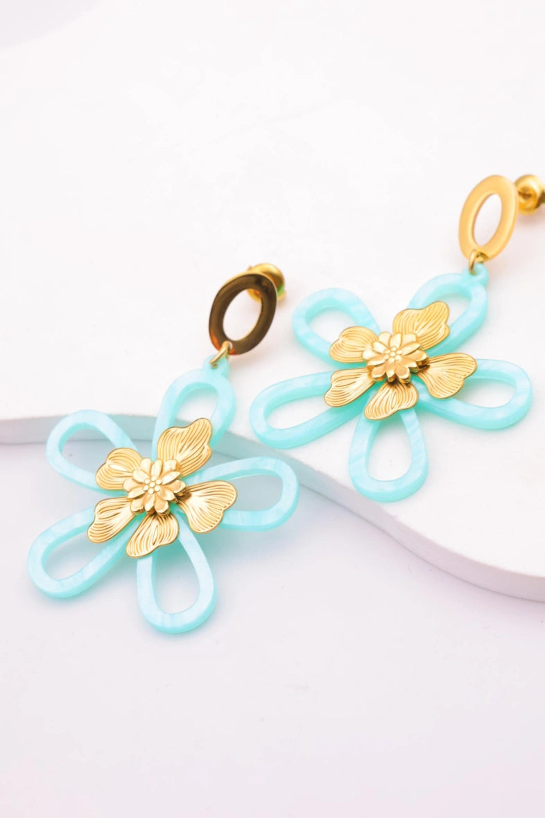 Boucles d'oreilles en acier inoxydable - BLEU