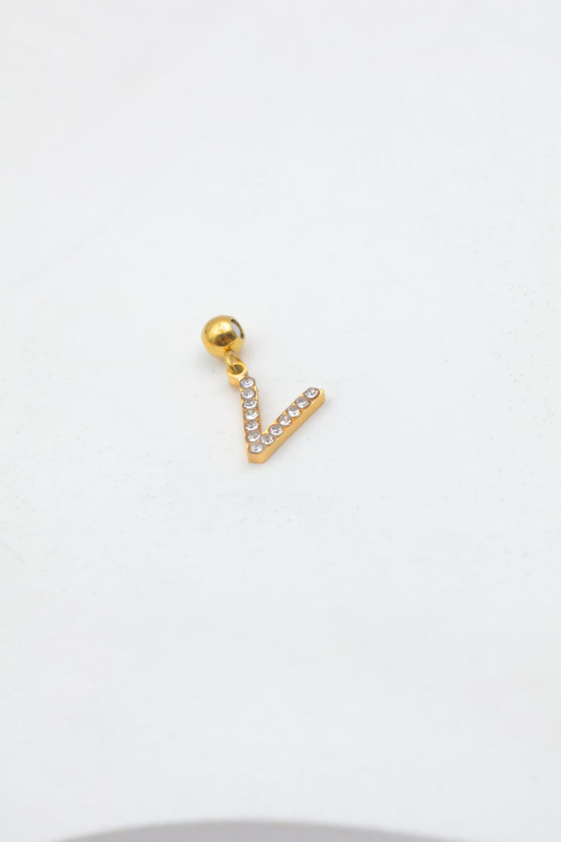 Pendentif lettre V - DORÉ