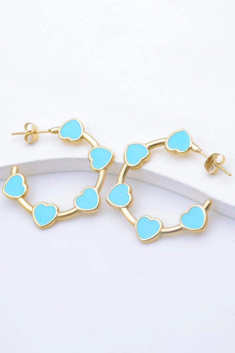 Boucles d'oreilles en acier inoxydable - BLEU