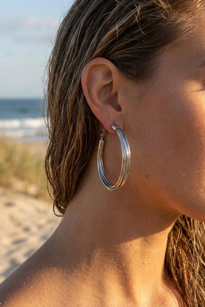 Boucles d’oreilles en acier inoxydable