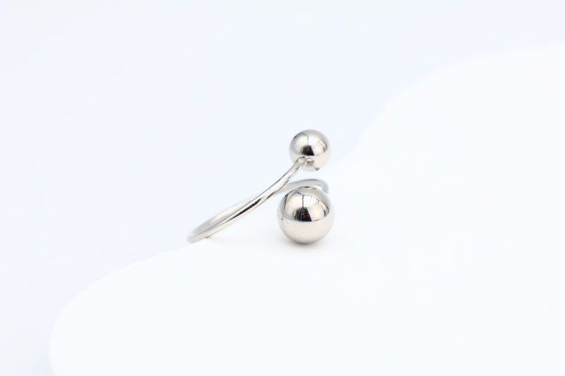 Bague en acier inoxydable ajustable - ARGENT