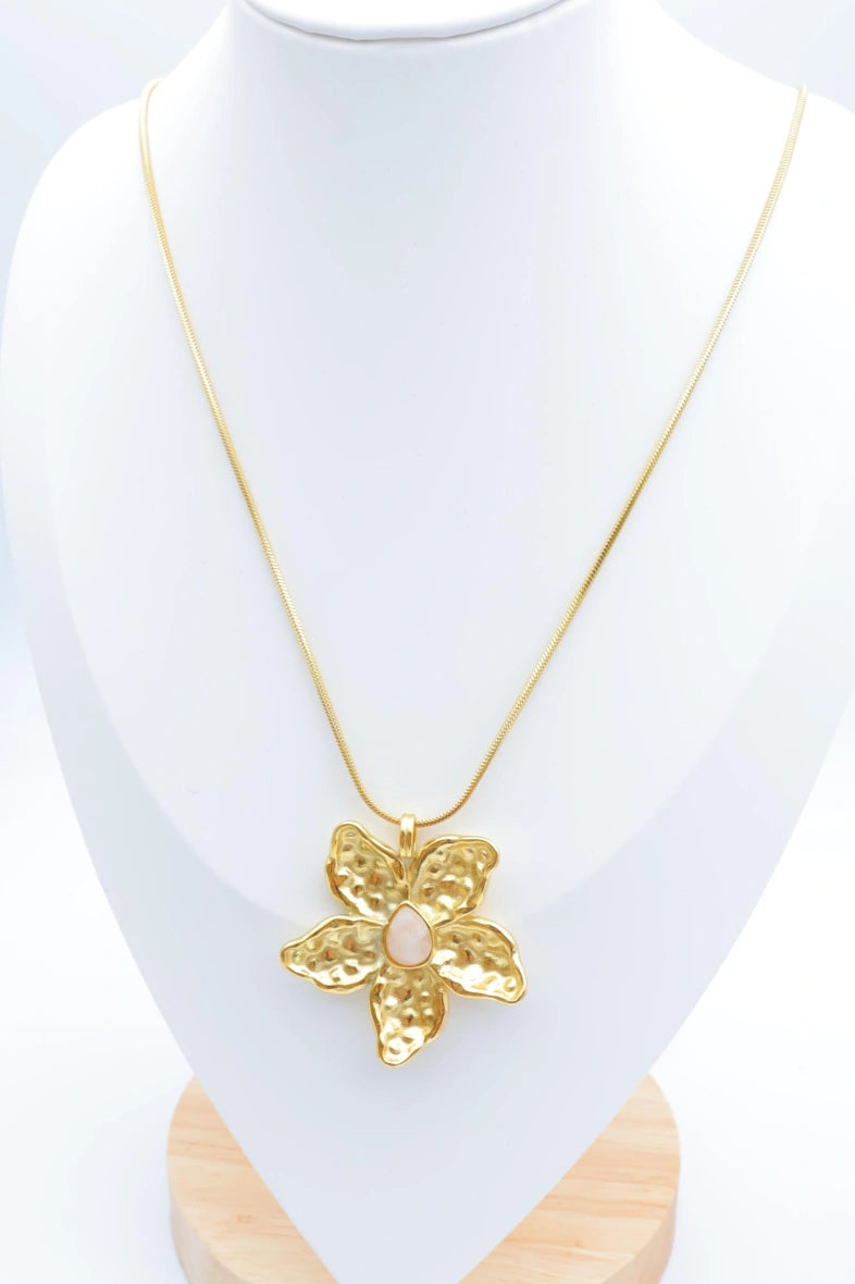 Collier sautoir en acier inoxydable - BLANC