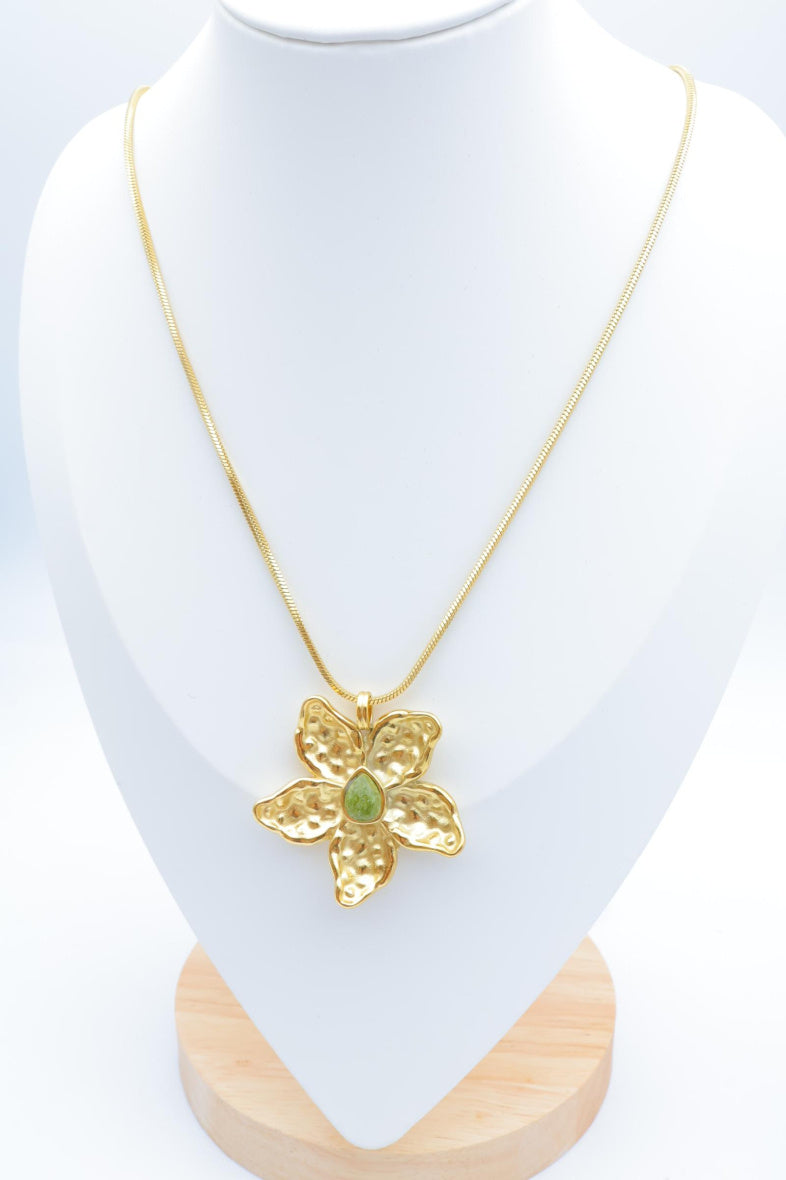 Collier sautoir en acier inoxydable - VERT