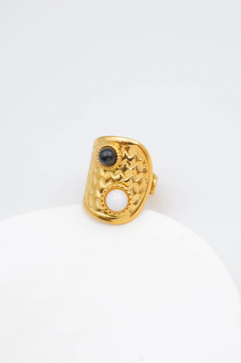 Bague en acier inoxydable ajustable - NOIR