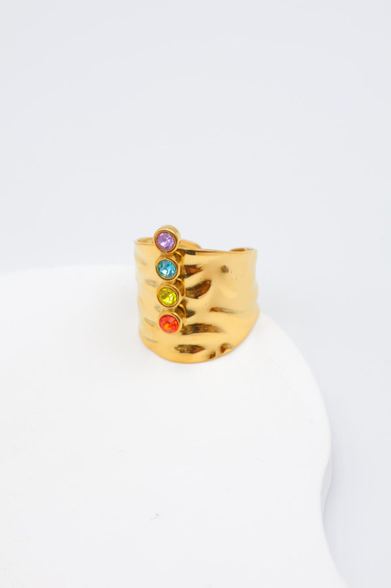 Bague en acier inoxydable ajustable - MULTICOLORE