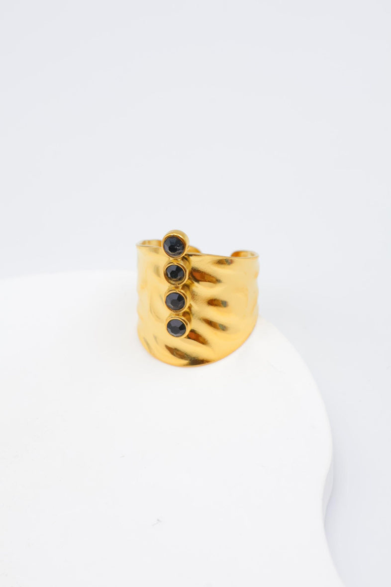 Bague en acier inoxydable ajustable - NOIR