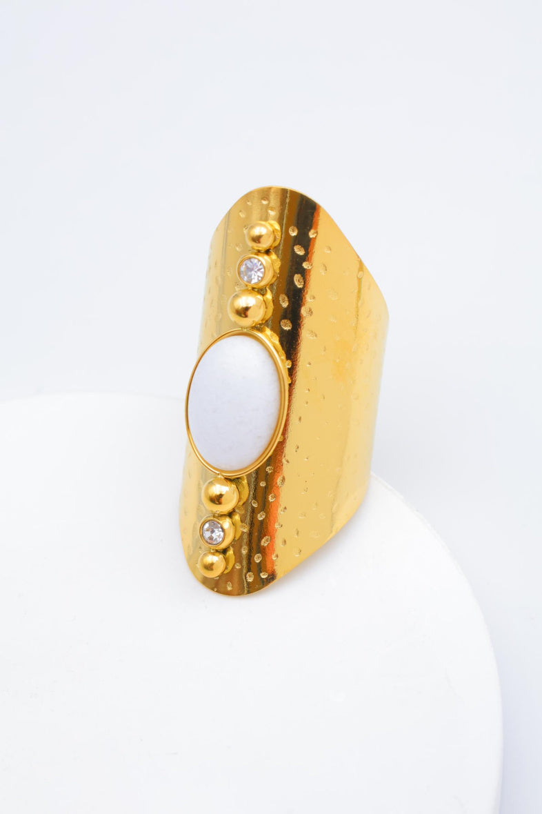 Bague en acier inoxydable ajustable - BLANC