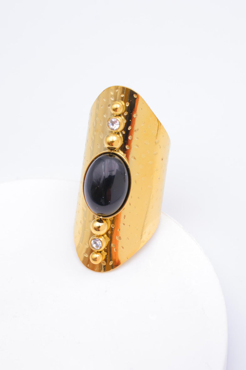 Bague en acier inoxydable ajustable - NOIR