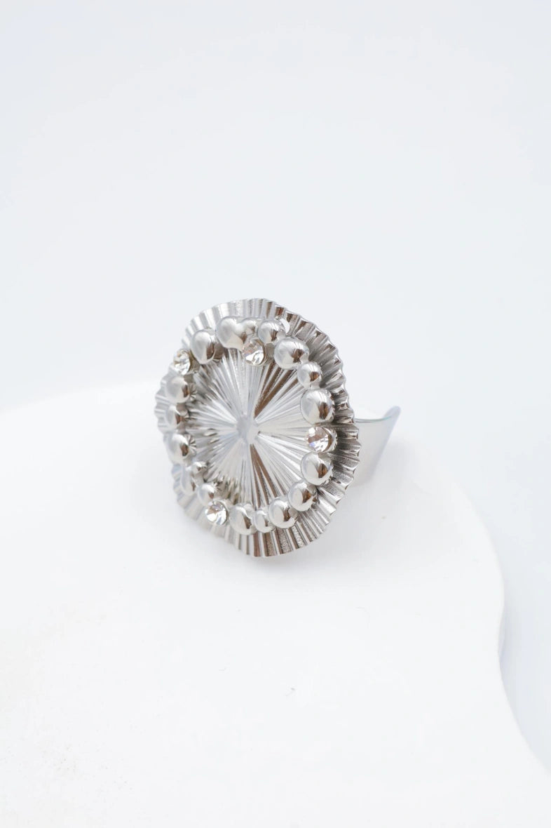 Bague en acier inoxydable ajustable - ARGENT