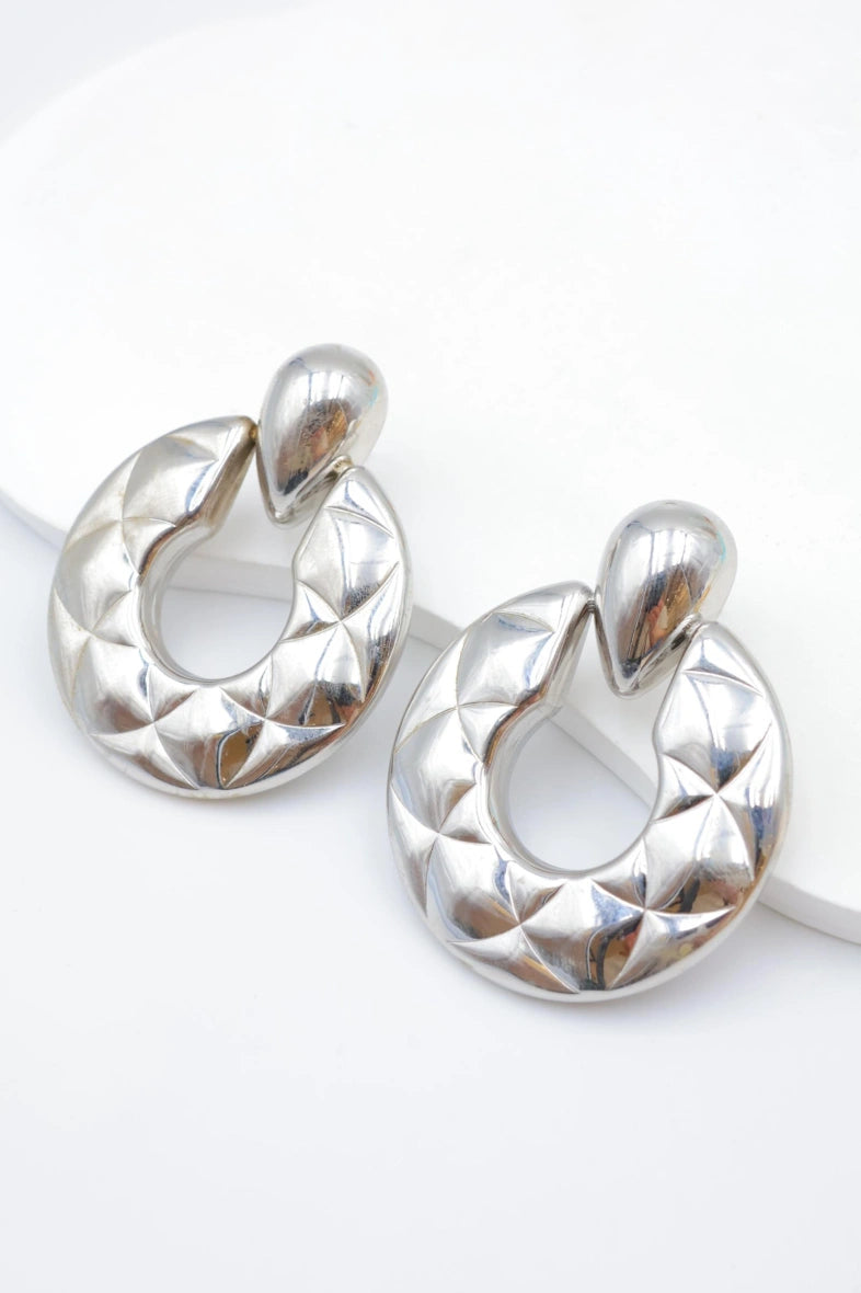 Boucles d'oreilles en acier inoxydable - ARGENT