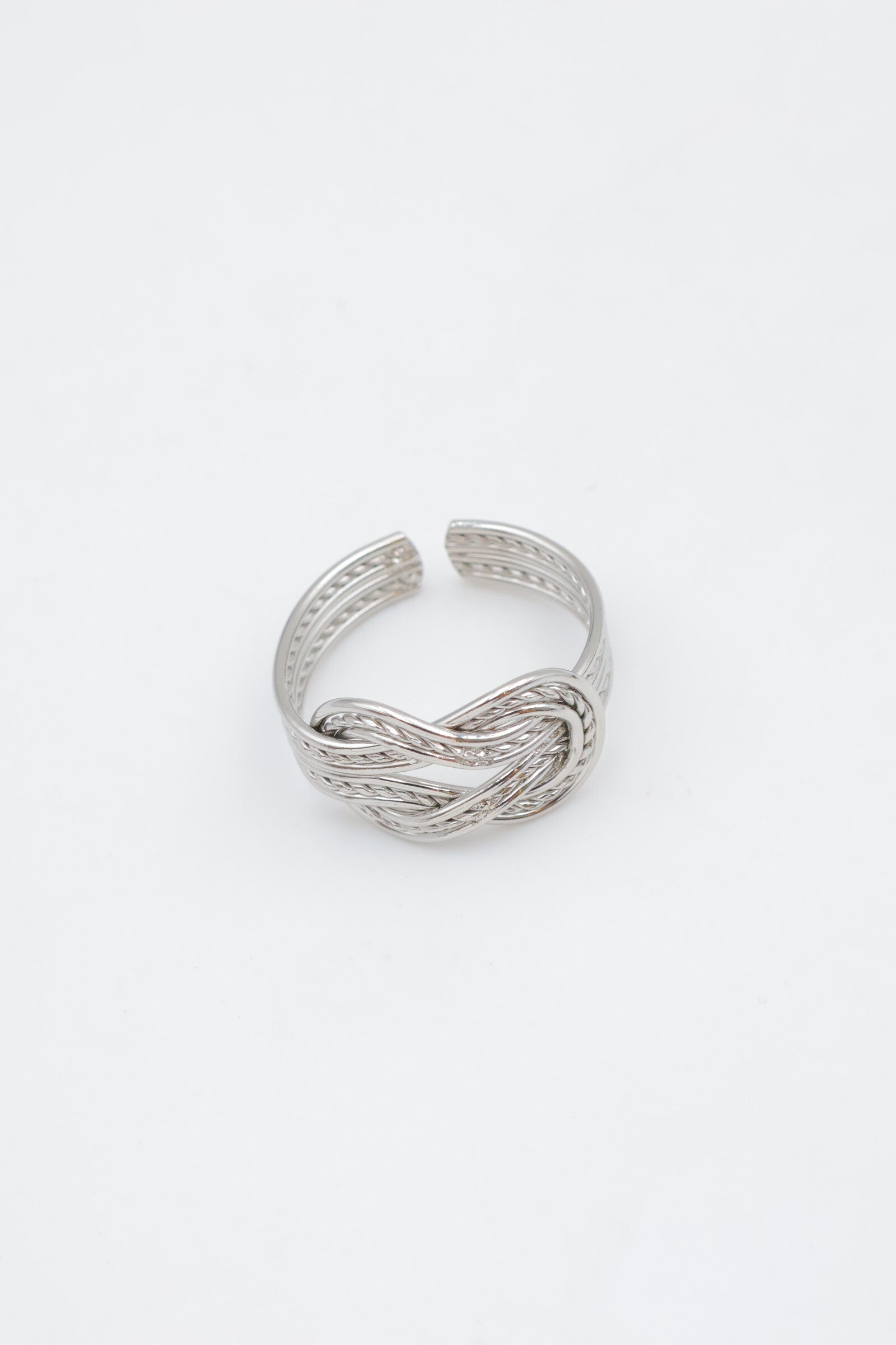 Bague en acier inoxydable ajustable - ARGENT