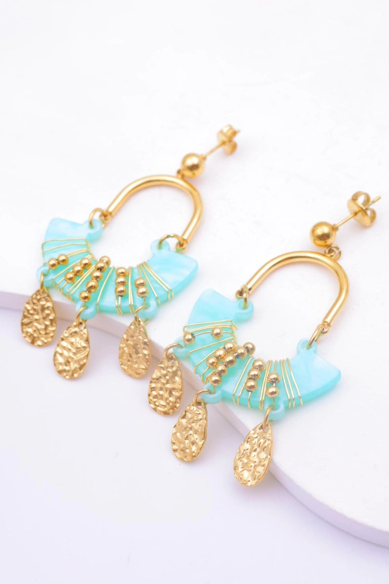 Boucles d'oreilles en acier inoxydable - BLEU