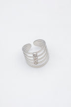 Bague en acier inoxydable ajustable - ARGENT