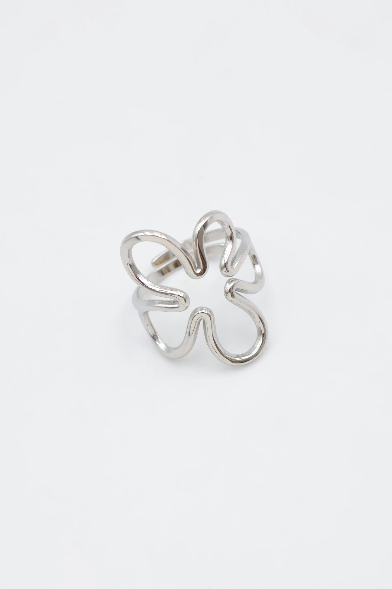 Bague en acier inoxydable ajustable - ARGENT