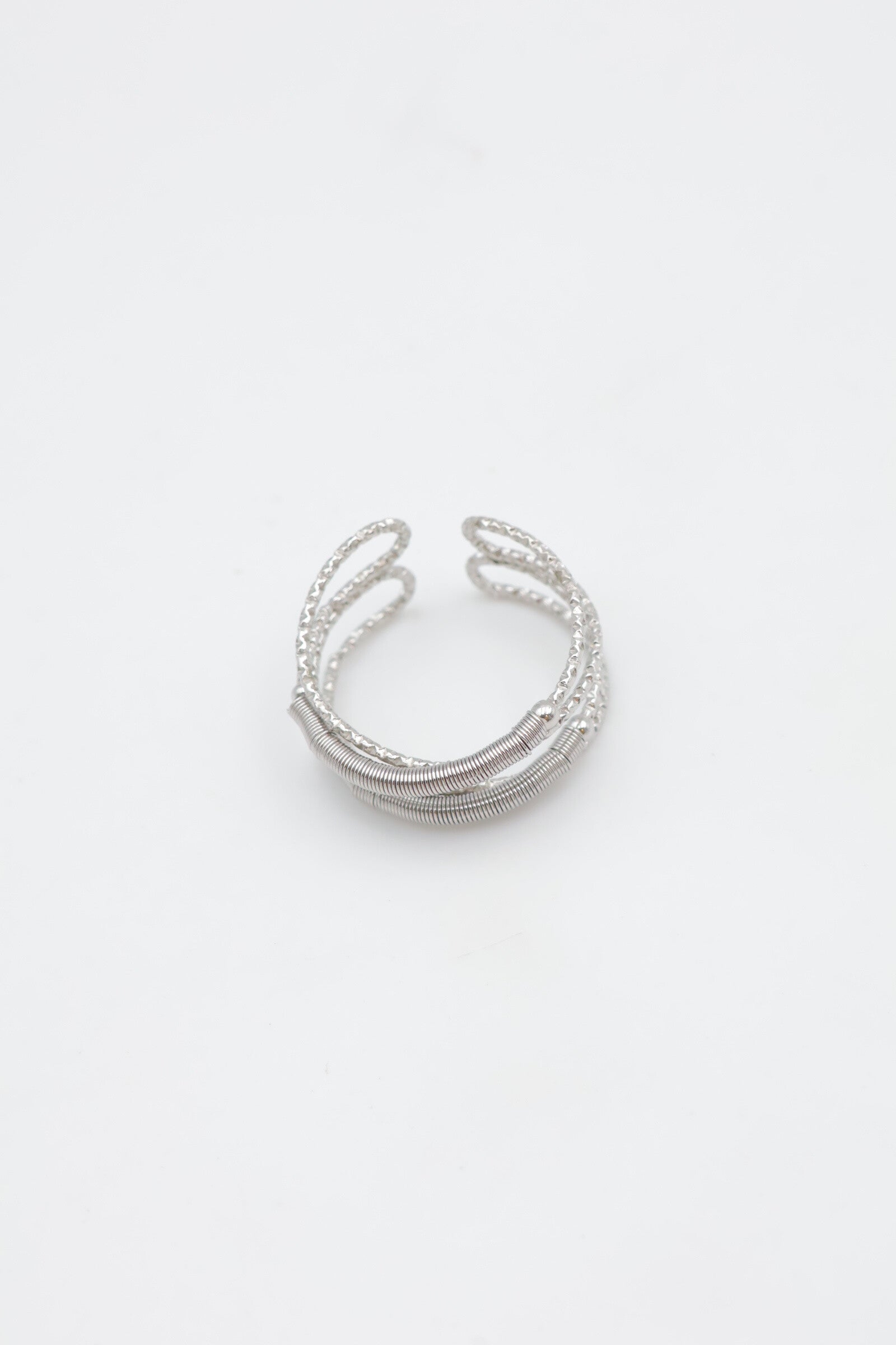 Bague en acier inoxydable ajustable - ARGENT