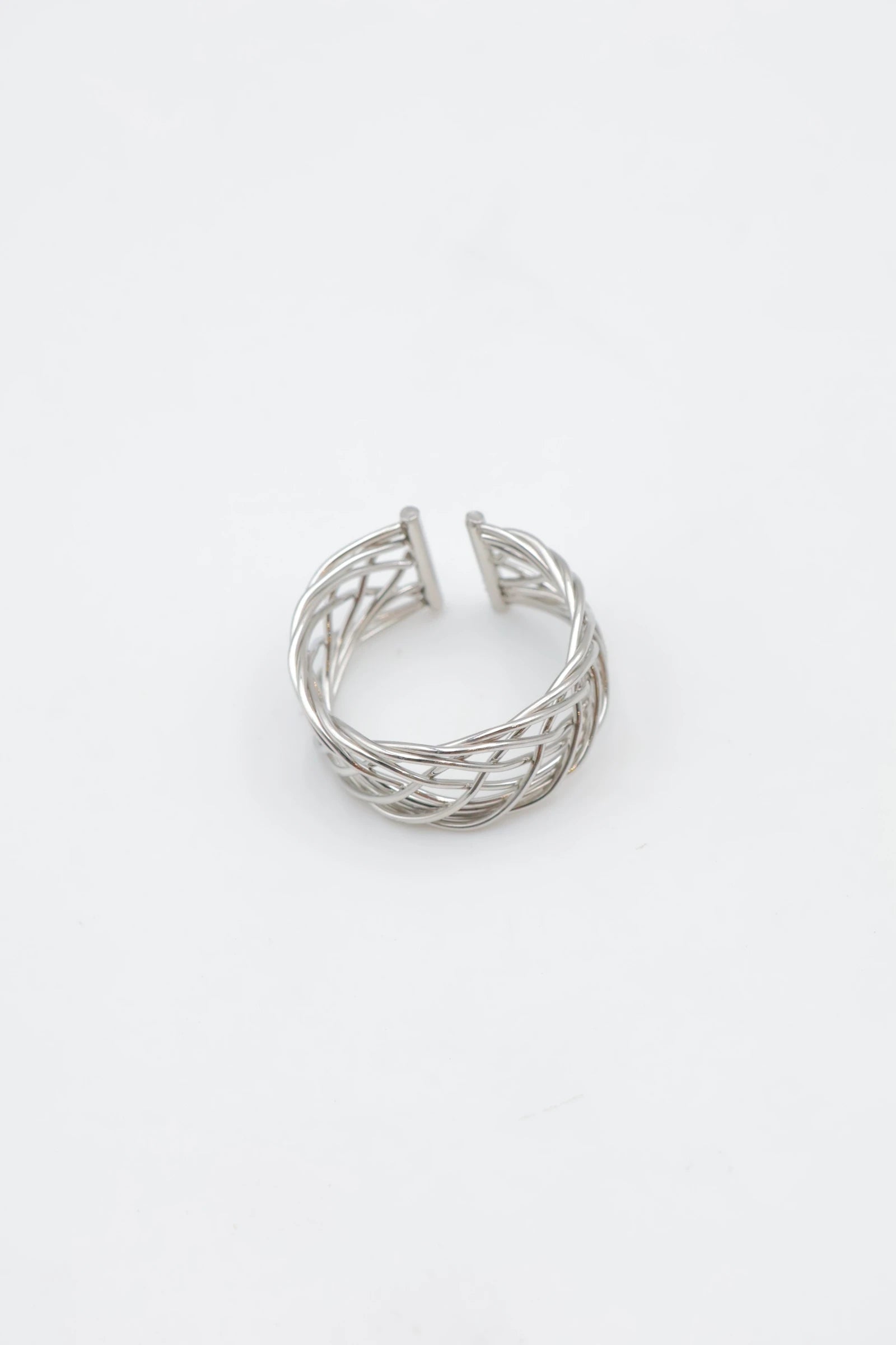 Bague en acier inoxydable ajustable - ARGENT