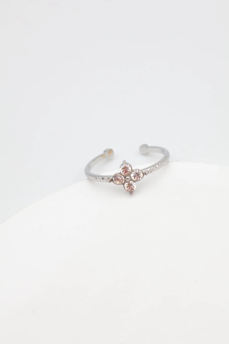 Bague en acier inoxydable ajustable - ARGENT