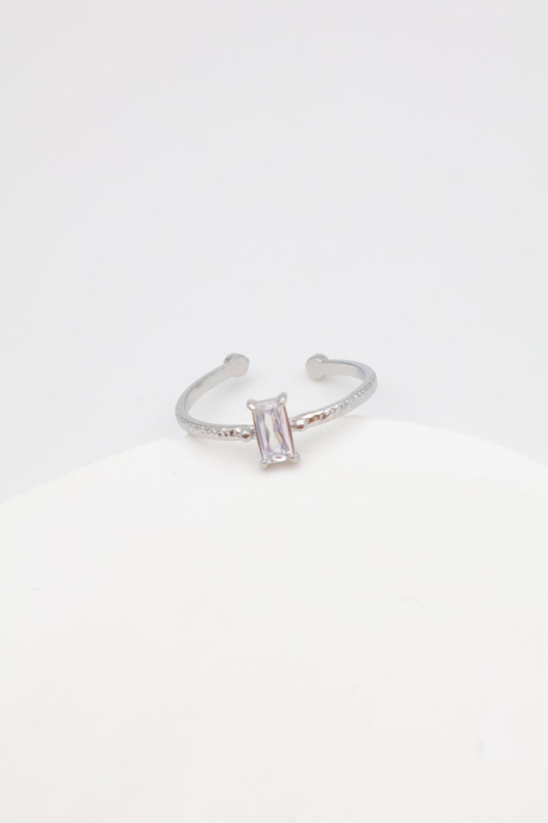 Bague en acier inoxydable ajustable - ARGENT