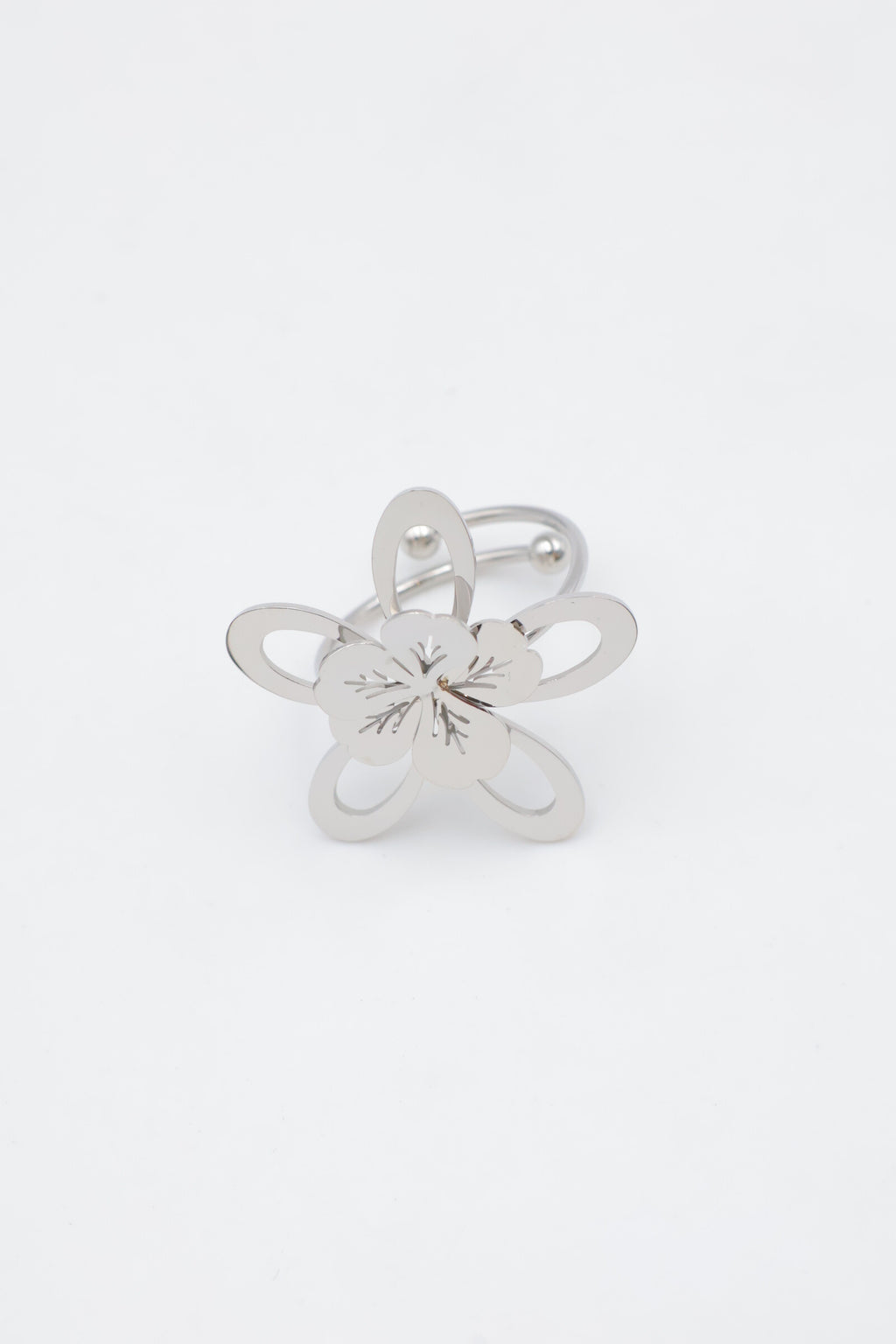 Bague en acier inoxydable ajustable - ARGENT