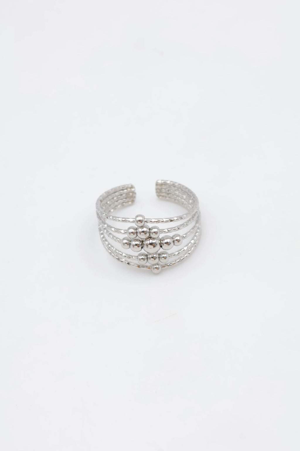 Bague en acier inoxydable ajustable - ARGENT
