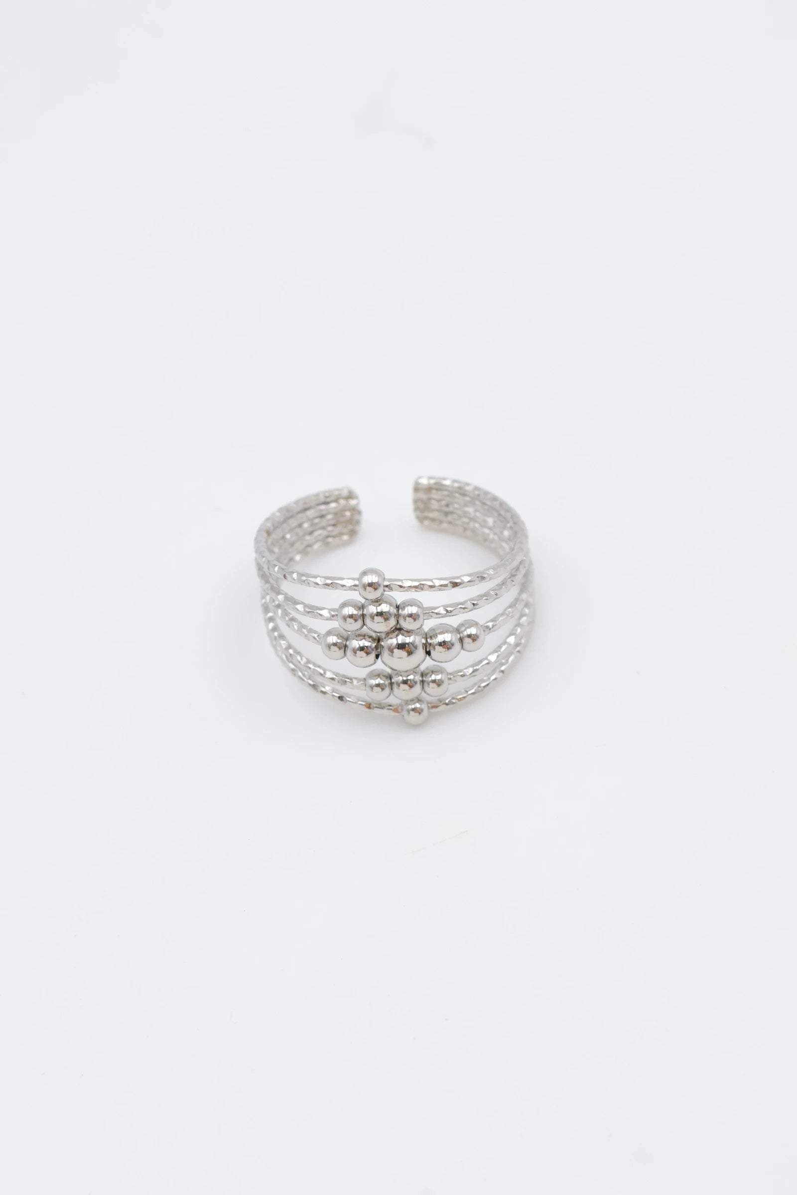 Bague en acier inoxydable ajustable - ARGENT