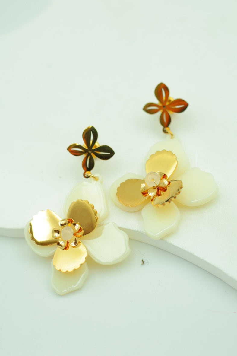 Boucles d'oreilles en acier inoxydable - BLANC