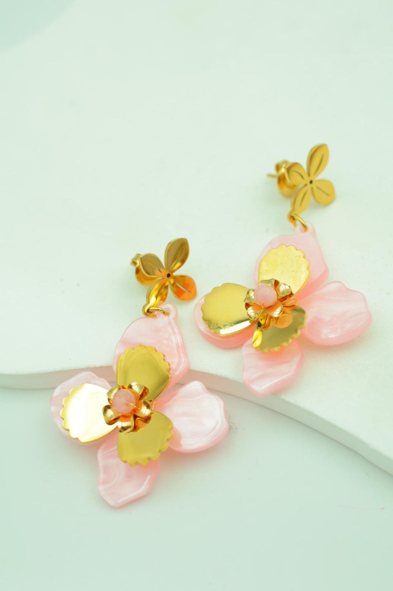 Boucles d'oreilles en acier inoxydable - ROSE