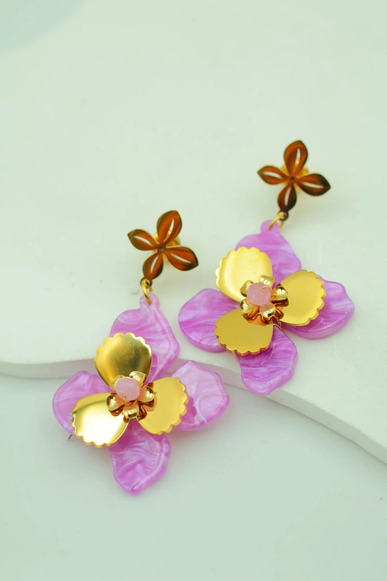 Boucles d'oreilles en acier inoxydable - VIOLET