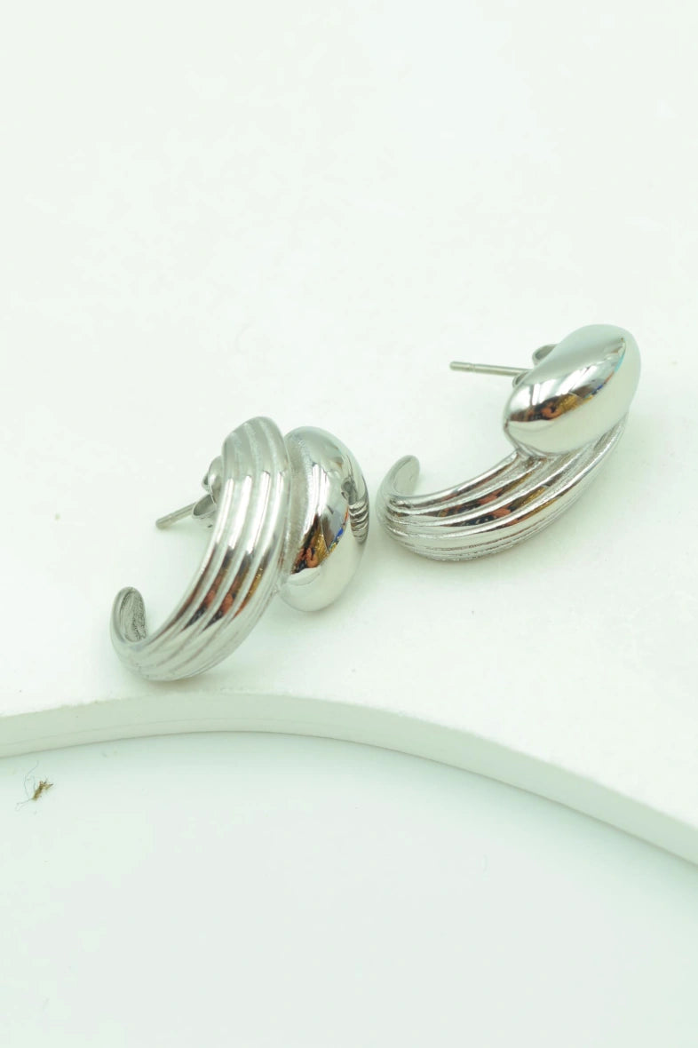 Boucles d'oreilles en acier inoxydable - ARGENT