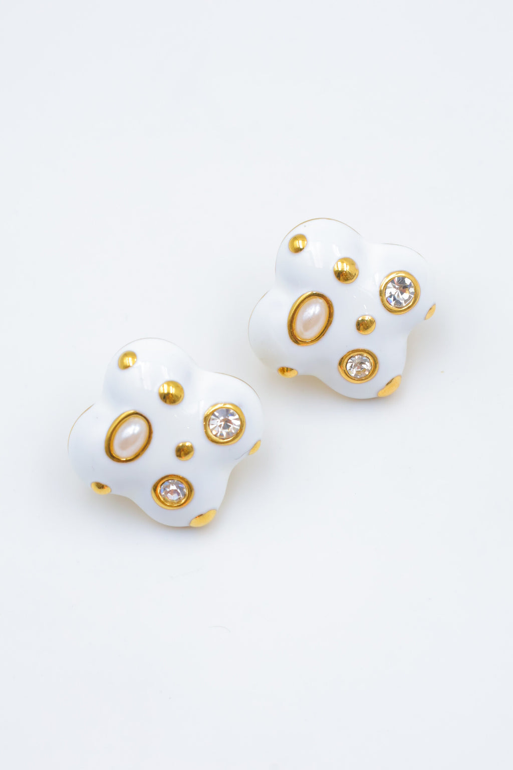 Boucles d'oreilles en acier inoxydable - BLANC