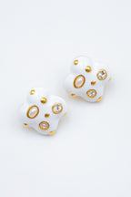 Boucles d'oreilles en acier inoxydable - BLANC