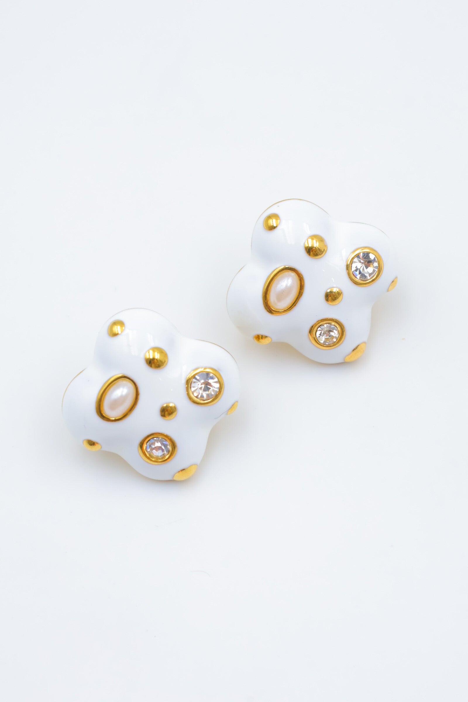 Boucles d'oreilles en acier inoxydable - BLANC