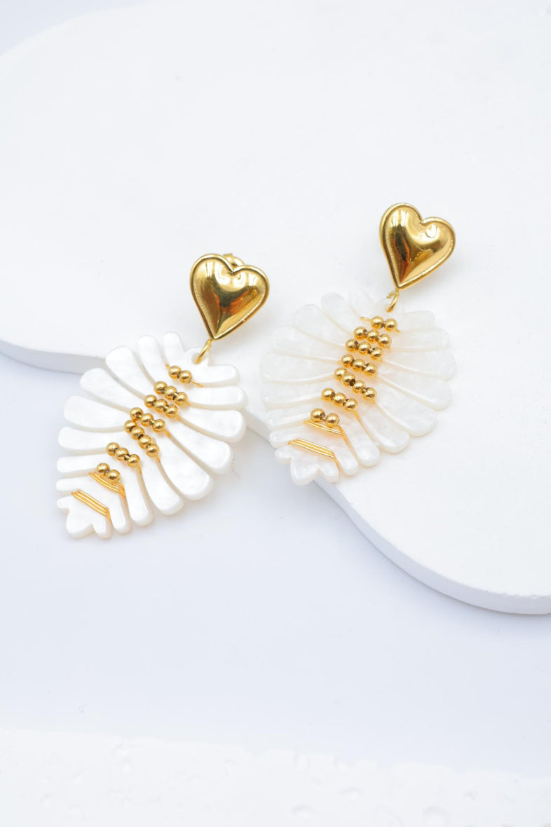 Boucles d'oreilles en acier inoxydable - BLANC