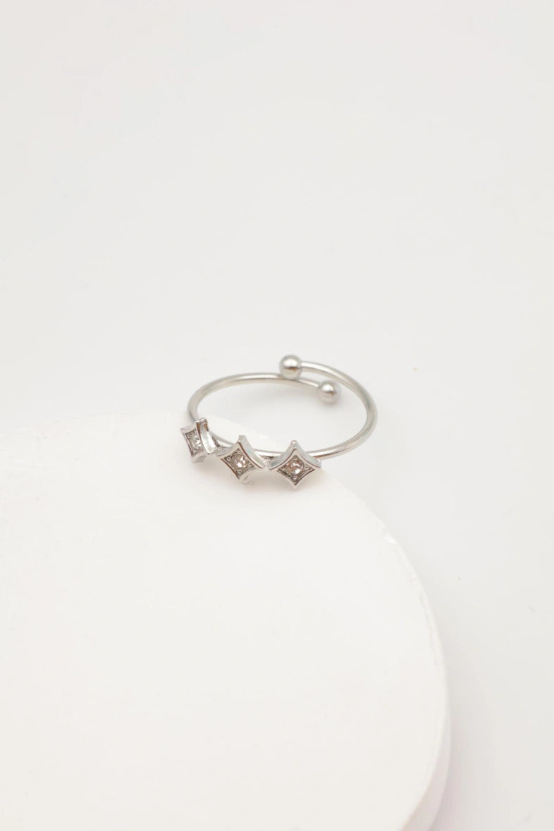 Bague en acier inoxydable ajustable - ARGENT