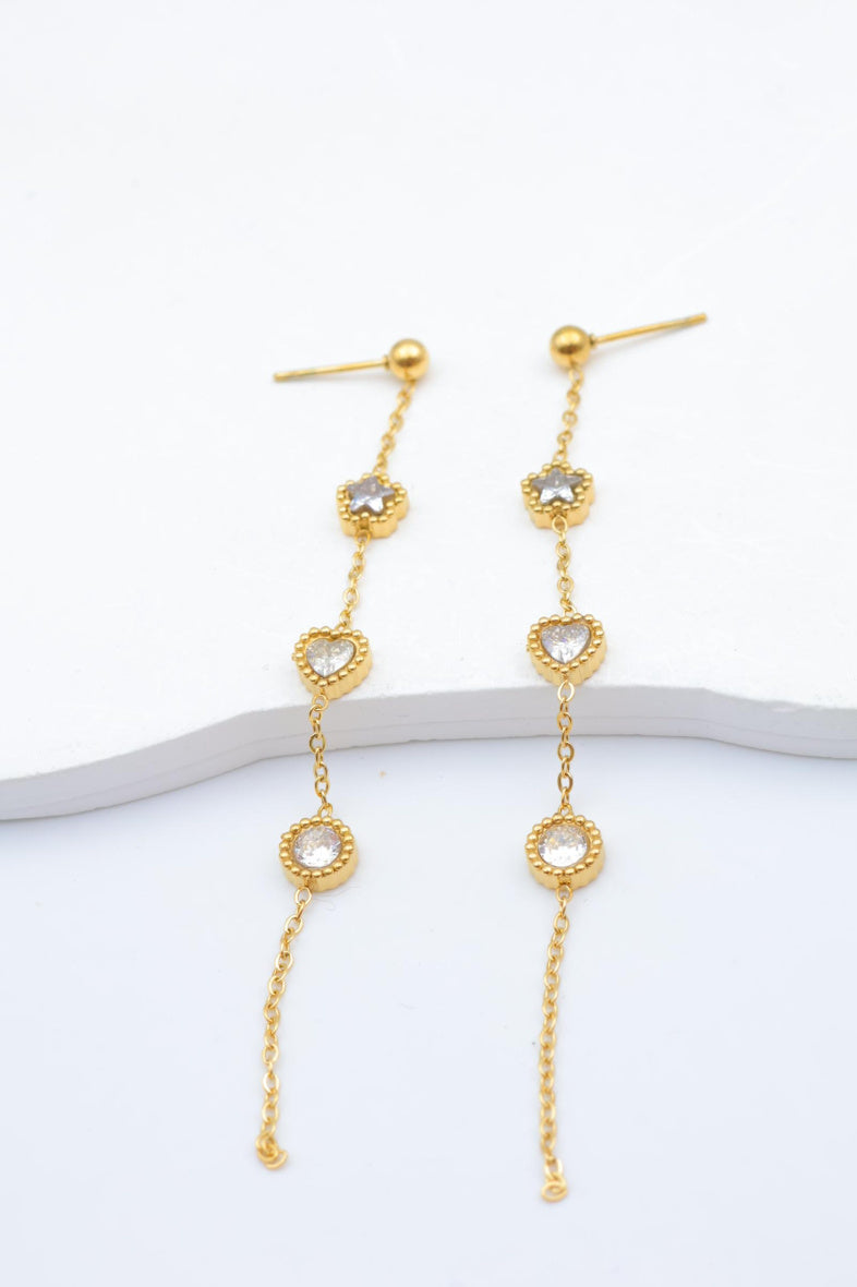 Boucles d'oreilles en acier inoxydable - BLANC