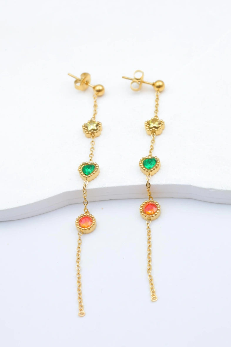 Boucles d'oreilles en acier inoxydable - MULTICOLORE