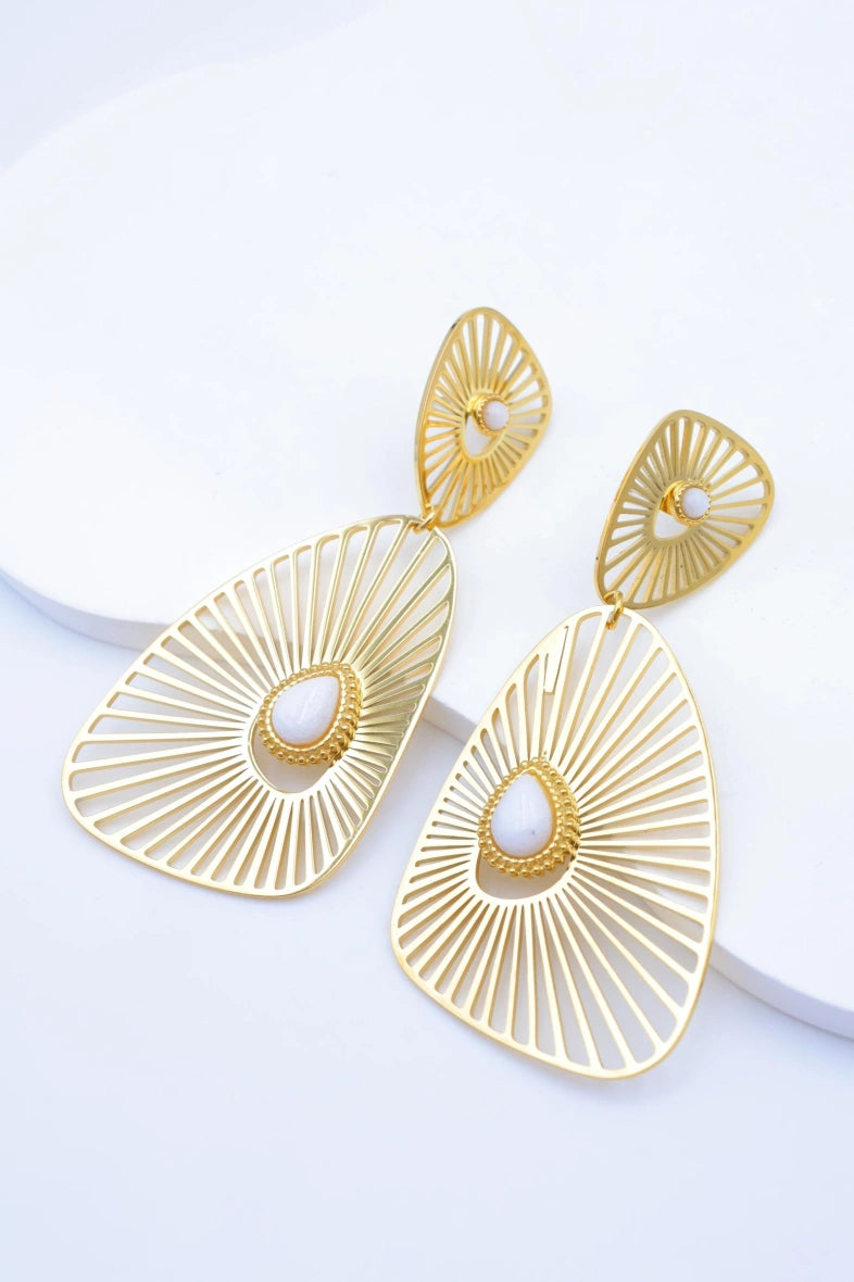 Boucles d'oreilles en acier inoxydable - BLANC