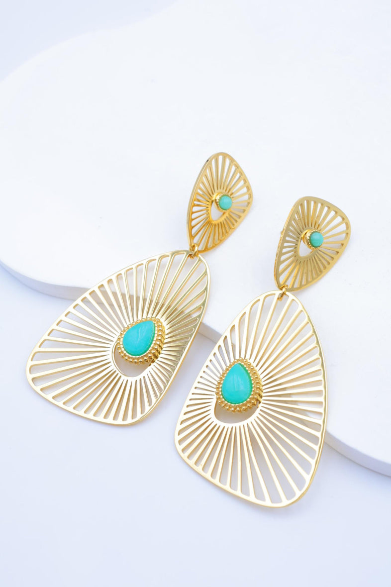 Boucles d'oreilles en acier inoxydable - BLEU