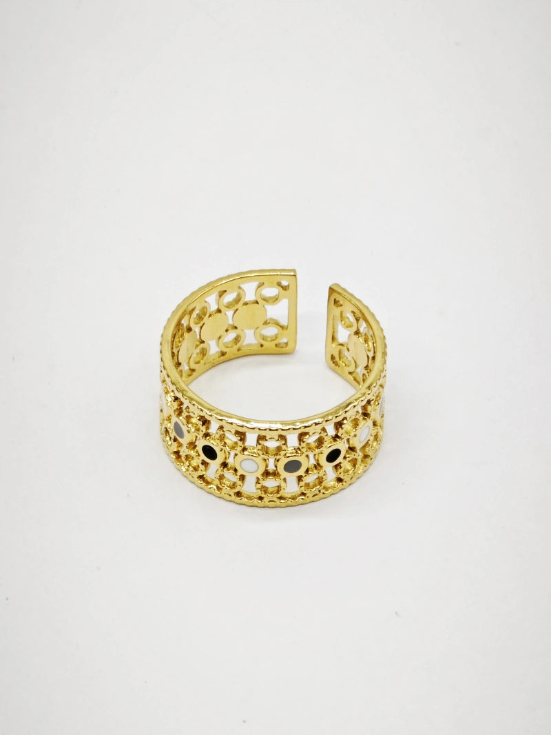 Bague en acier inoxydable ajustable - NOIR