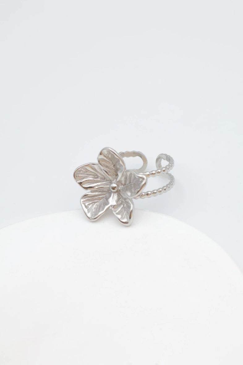 Bague en acier inoxydable ajustable - ARGENT