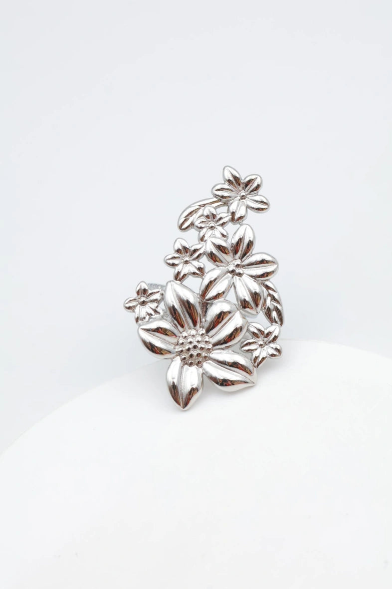 Bague en acier inoxydable ajustable - ARGENT