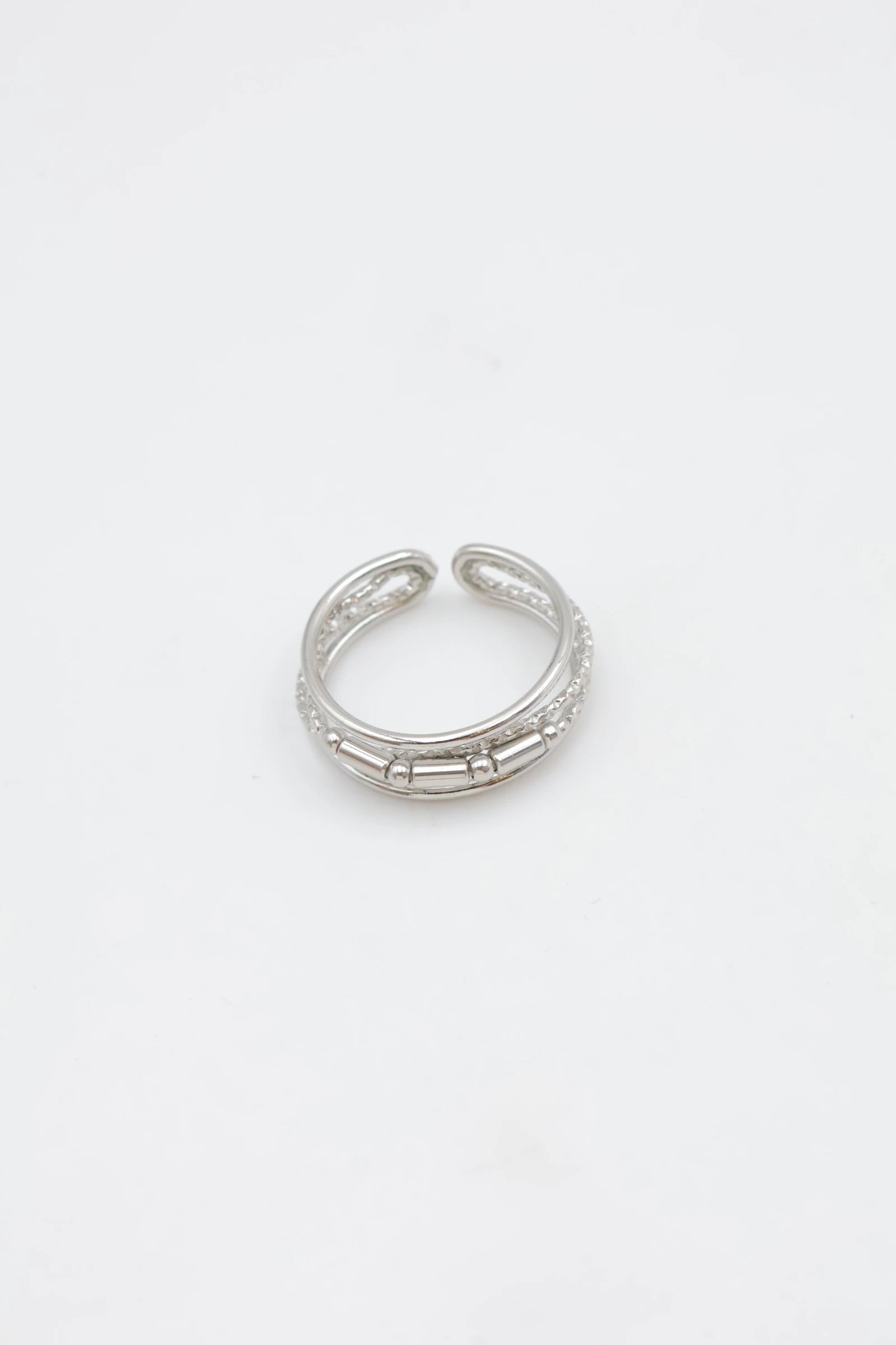 Bague en acier inoxydable ajustable - ARGENT