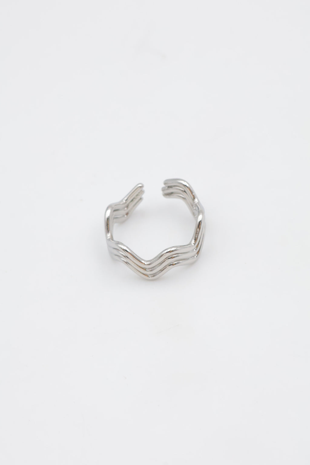 Bague en acier inoxydable ajustable - ARGENT