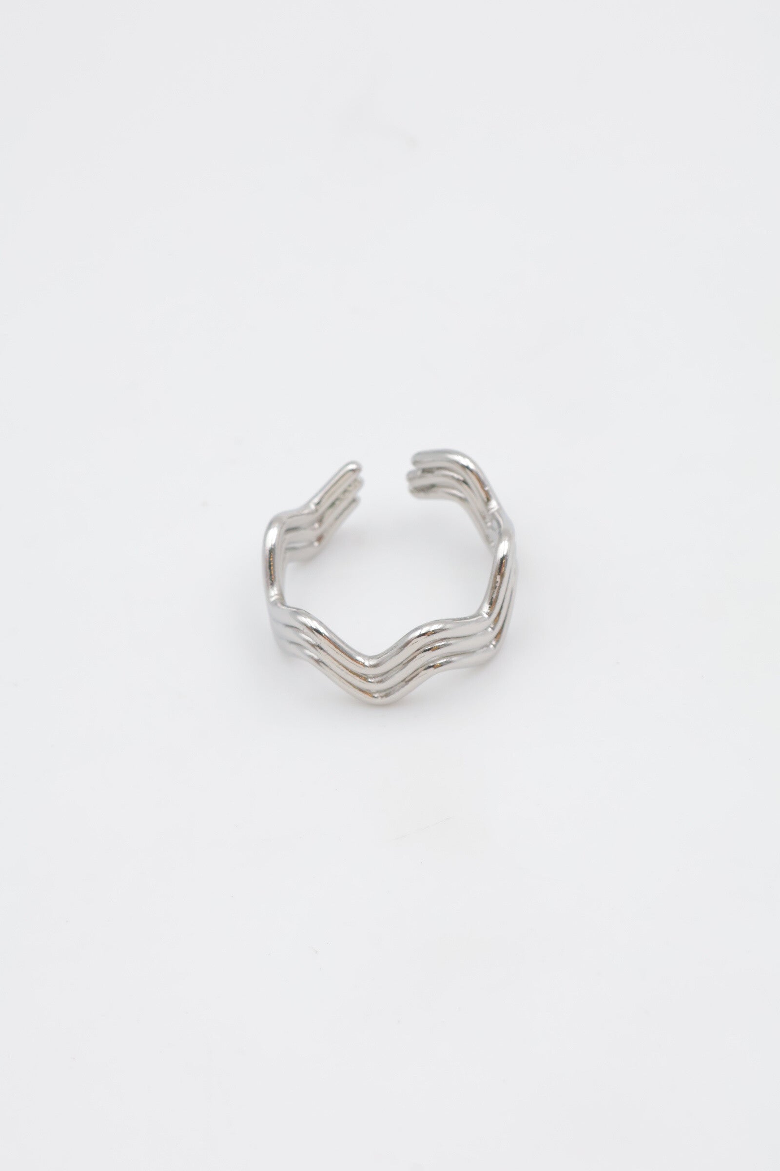 Bague en acier inoxydable ajustable - ARGENT