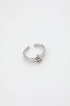 Bague en acier inoxydable ajustable - ARGENT