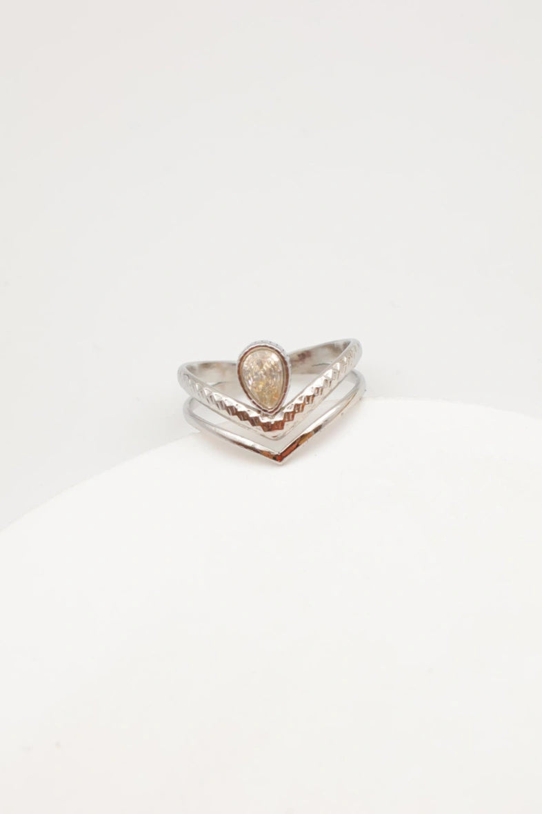 Bague en acier inoxydable ajustable - ARGENT