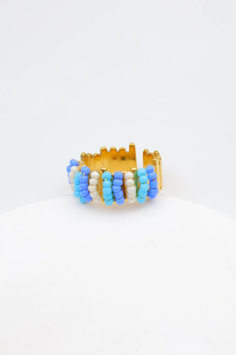 Bague en acier inoxydable ajustable - BLEU