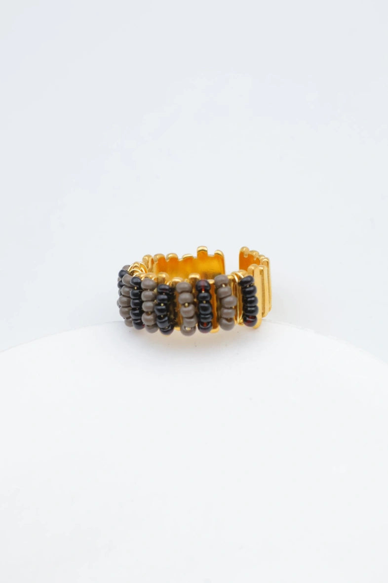 Bague en acier inoxydable ajustable - NOIR