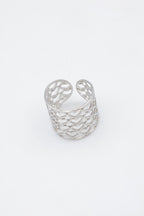 Bague en acier inoxydable ajustable - ARGENT