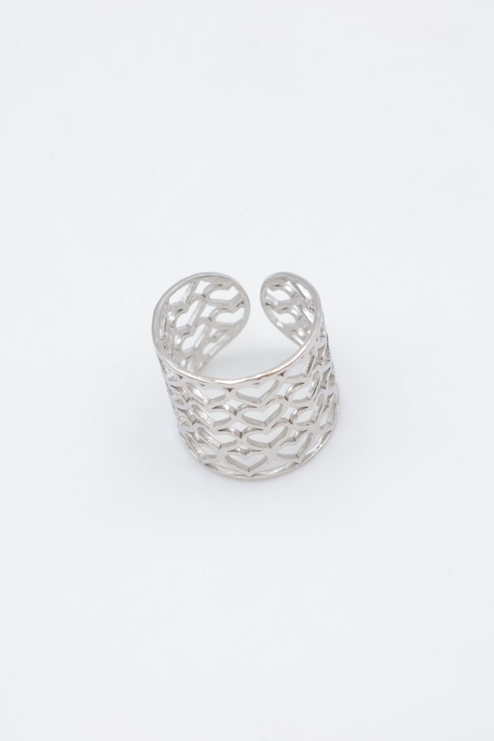 Bague en acier inoxydable ajustable - ARGENT